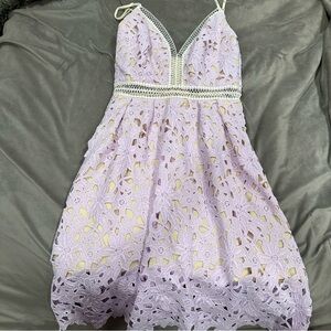Lilac midi lacy dress Size S AQUA
